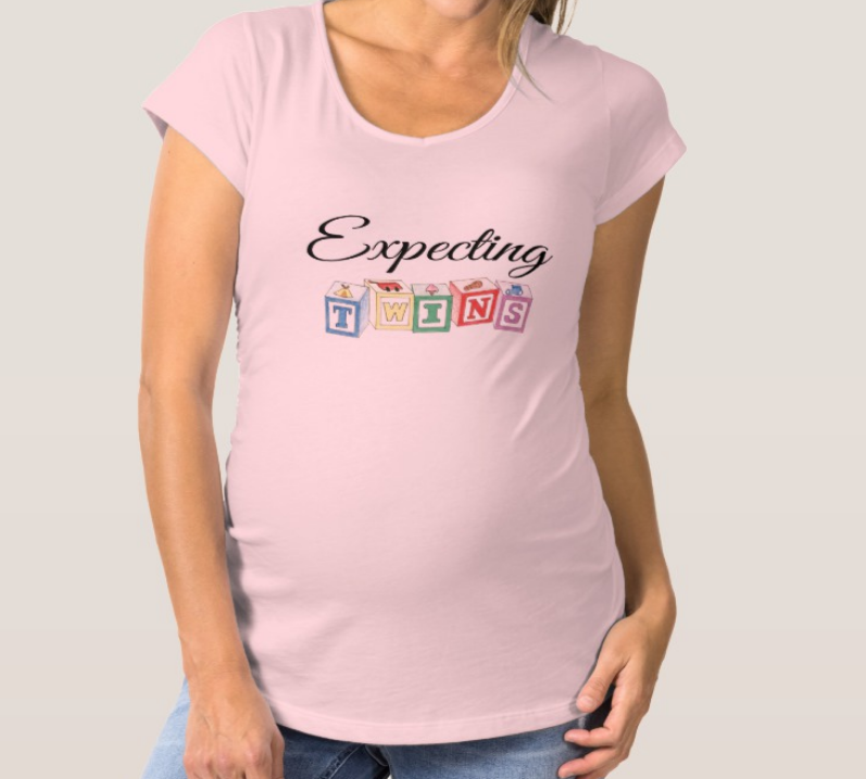 Expecting Twins Baby Blocks Maternity T Shirt Scrappin Twins