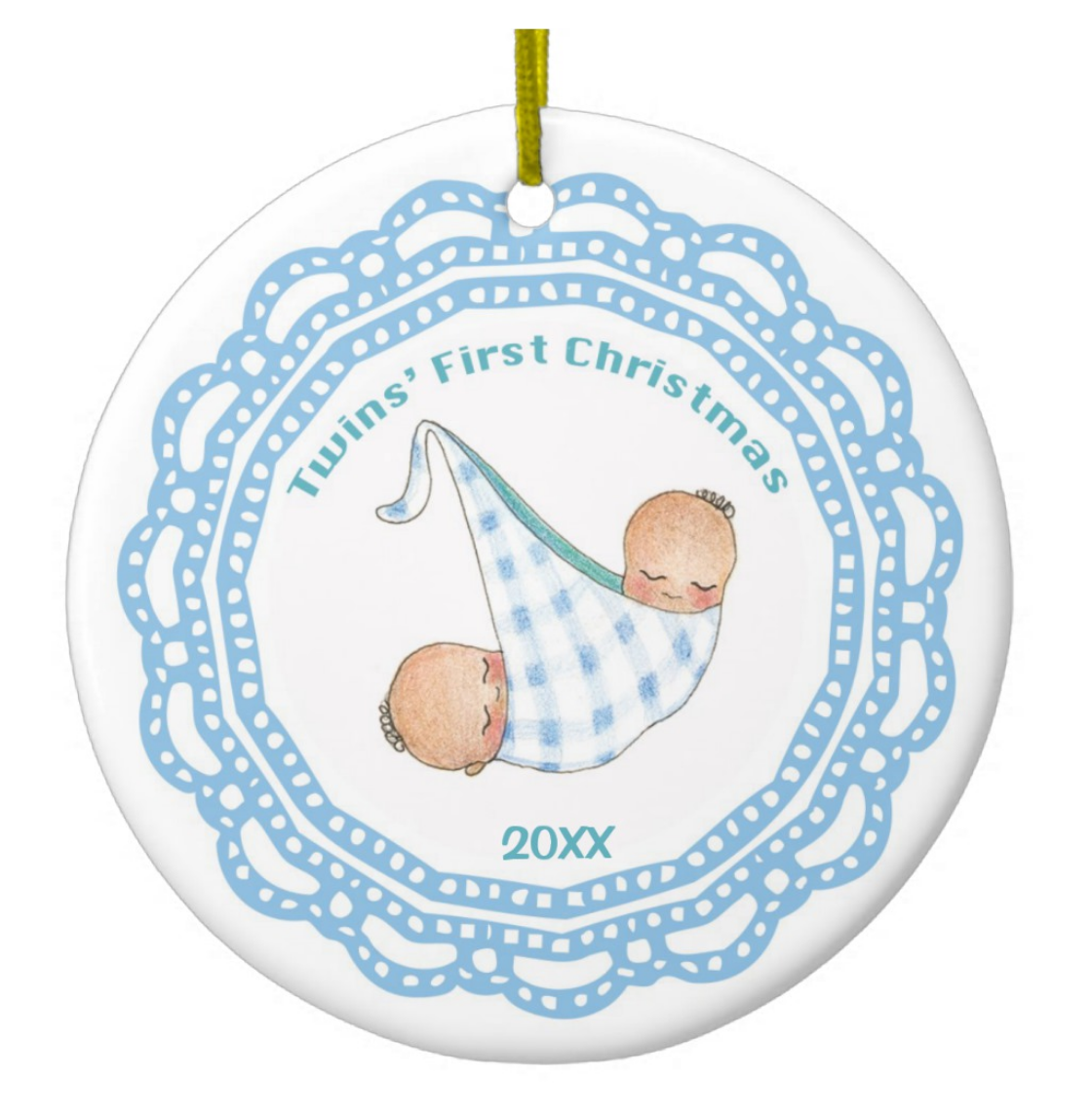 Boy Twins First Christmas Ornament Scrappin Twins